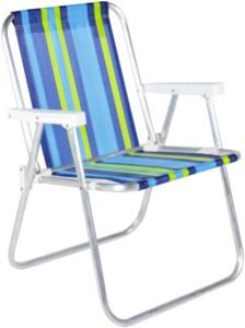 Cadeira de Praia Alta em Alumínio Bel Fix, Cores sortidas, 1 unidade 