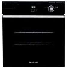 Forno de embutir a gás Brastemp 78 litros Preto com grill e timer touch - BOA84AE 220V
