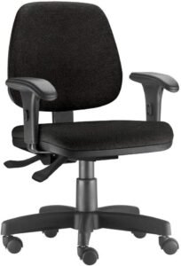 Cadeira Giratória Job L02 Executiva Ergonômica Escritório Couro Sintético Preto - Lyam Decor