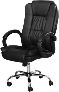 Cadeira Presidente almofadada para escritório Preta - LMS-BY-8-661