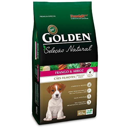 Ração Golden Seleção Natural para Cães Filhote Raças Pequenas Sabor Frango e Arroz, 10,1kg Premier Pet Para Todas Grande Filhotes,