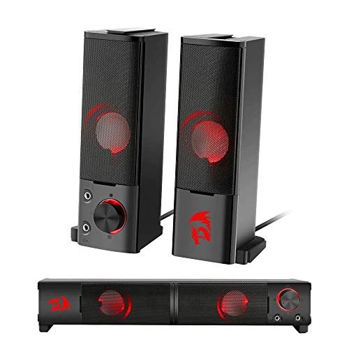 Caixas de Som e Soundbar Redragon Orpheus GS550 Estéreo 2.0 com LEDs Preto