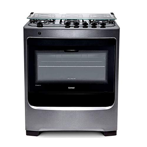 Fogão Consul 5 bocas cor Inox com botões removíveis - CFS5NAR BIVOLT