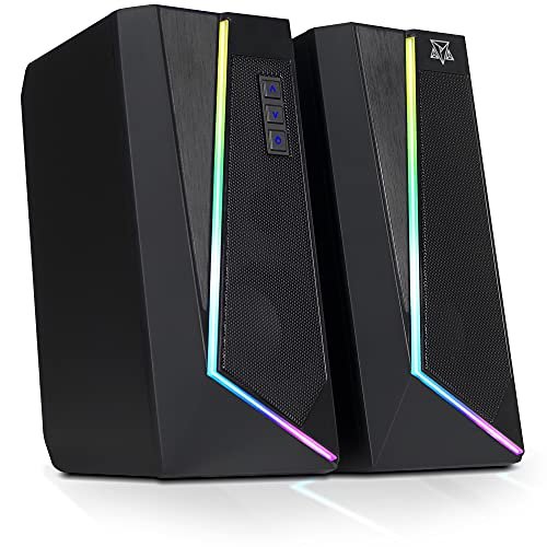 Caixa De Som Adamantiun AS12 P2 3.5mm Estéreo 2.5 3W*2 RGB Preto